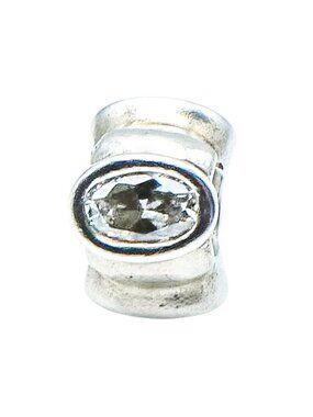 Pandora Big Clear Skies Charm Sterling Silver Large Clear Zirconia Bead Retired